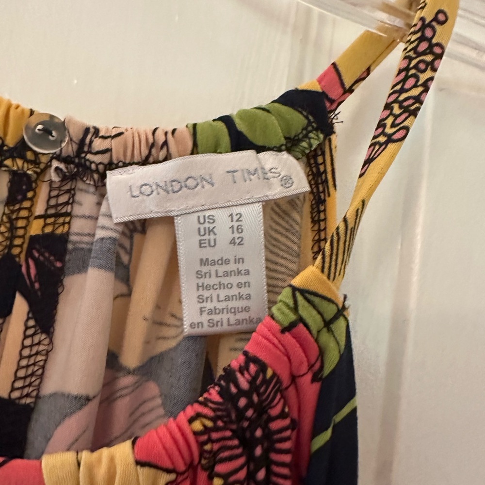 London Times Multicolor floral halter maxi - Picture 4 of 5